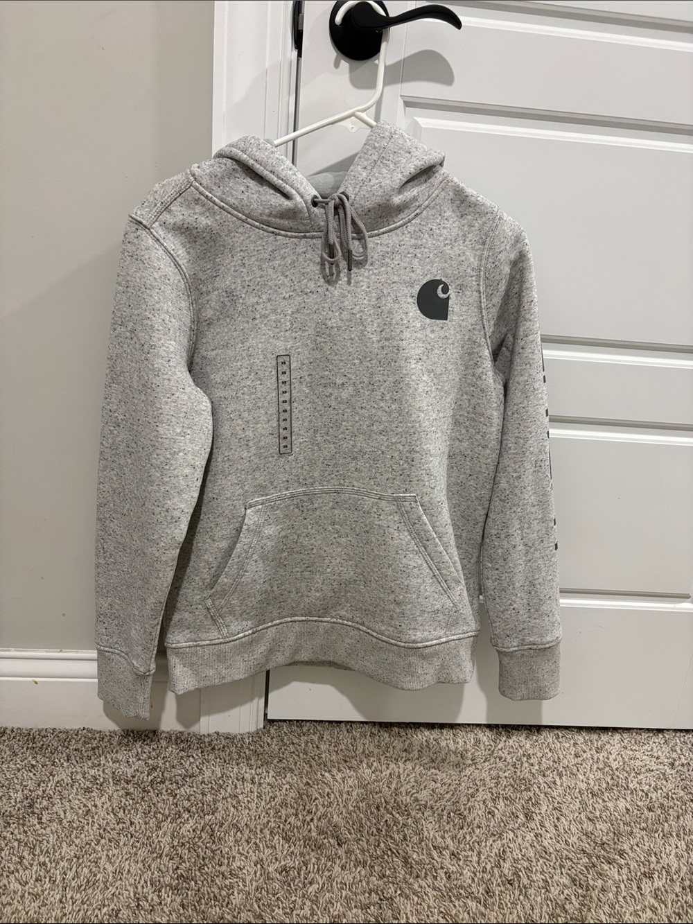Carhartt Gray Speckled Relaxed-Fit Pullover Hoodie